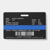 Foto der Polizeiabteilung Beruflicher Referent ID Ausweis (Rückseite)