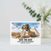 Foto der Pyramide von Kairo Sphinx rette Datum Postkarte (Stehend Vorderseite)