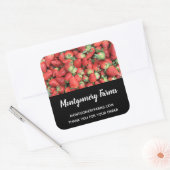Foto der Red Juicy Strawberries Business Quadratischer Aufkleber (Umschlag)