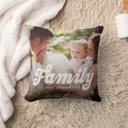 Foto der Retro-Familie Kissen (Decke)
