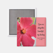 Foto der rosa Blume Lied der Solomon Bibelverse Magnet (Vorderseite/Rückseite)