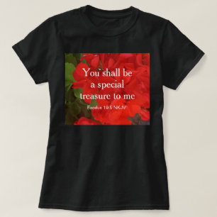 Foto der Roten Blume Special Treasure Bibel Verse T-Shirt
