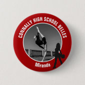 Foto der roten Drill-Team-Schultänzerin Button (Vorderseite)
