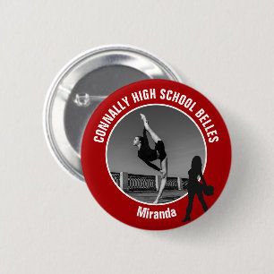 Foto der roten Drill-Team-Schultänzerin Button