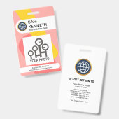 Foto der roten gelben Kolonnen Ausweis (Vorder- & Rückseite)