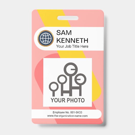 Foto der roten gelben Kolonnen Ausweis (Vorderseite)