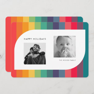 Foto der roten geometrischen Form Feiertagskarte