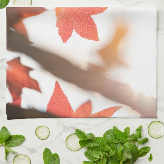 Foto der Roten Herbstleaf Geschirrtuch (Gefaltet)