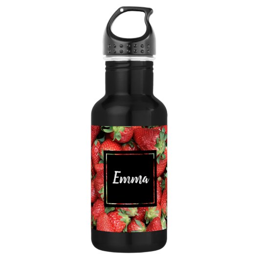 Foto der Roten Juicy Erdbeeren Edelstahlflasche (Vorderseite)