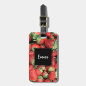 Foto der Roten Juicy Erdbeeren Gepäckanhänger (Vorderseite vertikal)