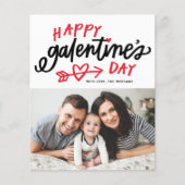Foto der roten Neukalligrafie - Happy Galentine's  (Vorderseite)