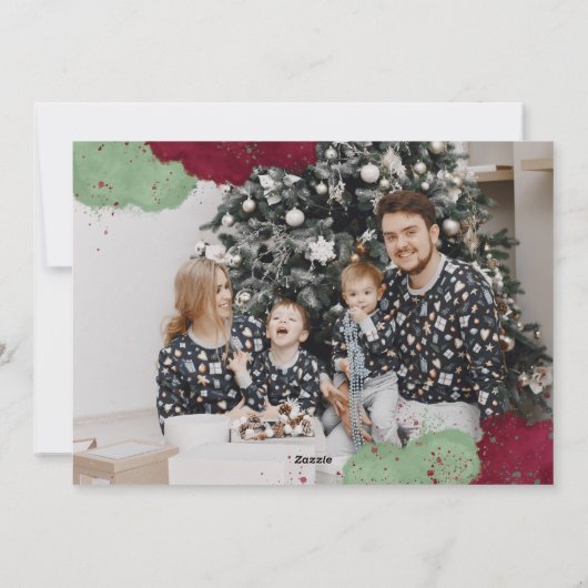 Foto der Rotgrünen Wasserfarbe Frohe Weihnachten (Rückseite)