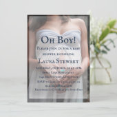 Foto der schwangeren Frau - Kinderdusche Einladung (Stehend Vorderseite)