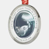 Foto der Schwangerschaftsankündigung Ornament Aus Metall (Links)