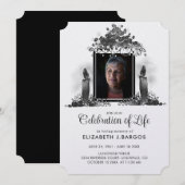 Foto der Schwarzen und Weißen Kerzen - Lebensfeier Einladung (Vorne/Hinten)