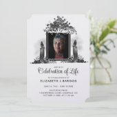 Foto der Schwarzen und Weißen Kerzen - Lebensfeier Einladung (Stehend Vorderseite)