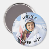 Foto der Schwarzweißtextanzeige Magnet (Vorderseite/Rückseite)