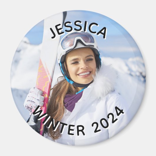 Foto der Schwarzweißtextanzeige Magnet (Vorne)