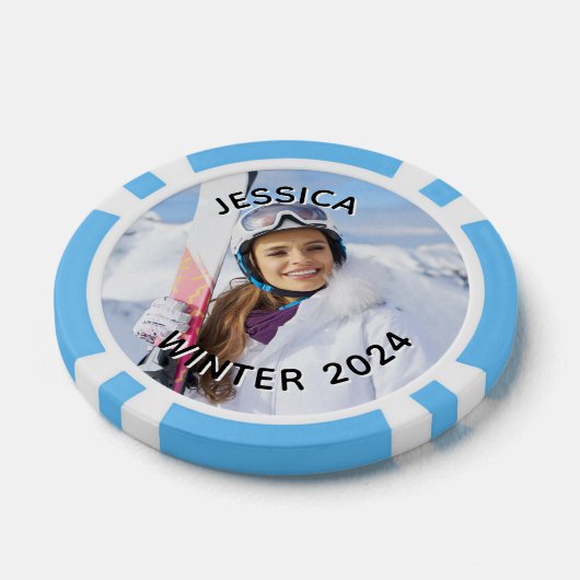 Foto der Schwarzweißtextanzeige Pokerchips (Einzeln)