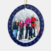 Foto der Snowflake-Familie Name Großuhr Keramik Ornament (Links)