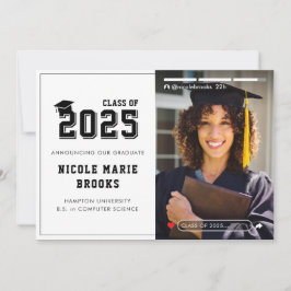 Foto der Social Media-Geschichte White Abschluss Ankündigung