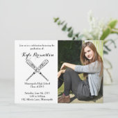 Foto der Softball Player Graduation Party - Einlad Einladung (Stehend Vorderseite)