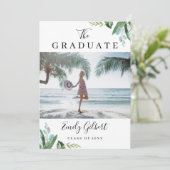 Foto der Sommergraduiertenparty für Wasserfarben Einladung (Stehend Vorderseite)