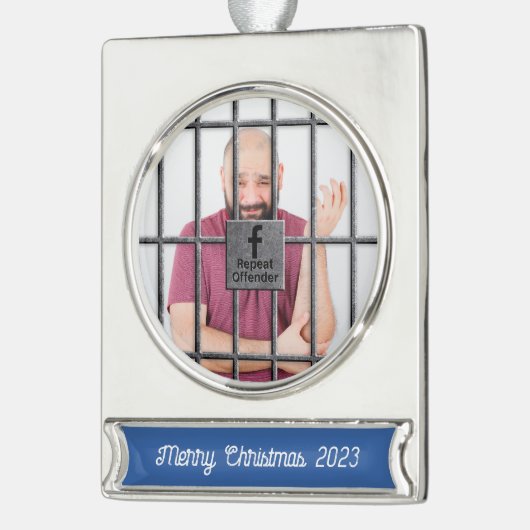 Foto der sozialen Medien Banner-Ornament Silber (Links)