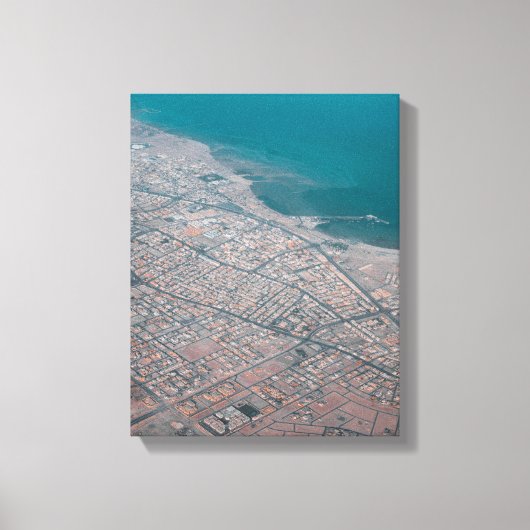 Foto der Stadt am Meer Leinwanddruck (Vorderseite)