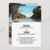 Foto der Tropischen Hochzeit an der Küste von Berm Einladung (Vorne/Hinten)