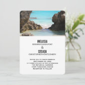 Foto der Tropischen Hochzeit an der Küste von Berm Einladung (Stehend Vorderseite)