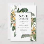 Foto der tropischen Hochzeit in Urlaubsort Save th Einladung (Vorderseite)