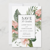 Foto der tropischen Hochzeit in Urlaubsort Save th Einladung (Vorderseite)