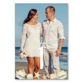 Foto der tropischen Hochzeit in Urlaubsort Tischnummer (Vorderseite)