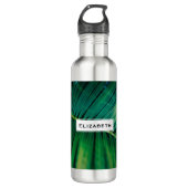 Foto der tropischen Natur mit grünen Blättern Edelstahlflasche (Vorderseite)