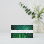 Foto der tropischen Natur mit grünen Blättern Visitenkarte (Stehend Vorderseite)