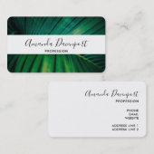 Foto der tropischen Natur mit grünen Blättern Visitenkarte (Vorne/Hinten)