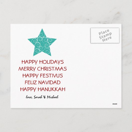 Foto der Urlaubstars Postkarte {rot} (Rückseite)