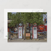 Foto der Vintagen Gasstation Postkarte (Vorne/Hinten)