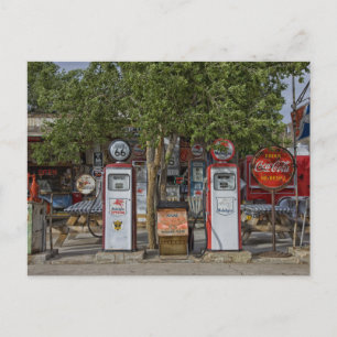 Foto der Vintagen Gasstation Postkarte