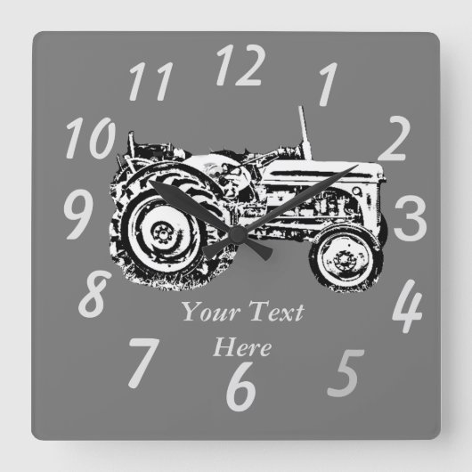 Foto der Vintagen Grauschnecke  Quadratische Wanduhr (Vorderseite)