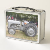 Foto der Vintagen Grauzugmaschine  Metall Brotdose (Rückseite)