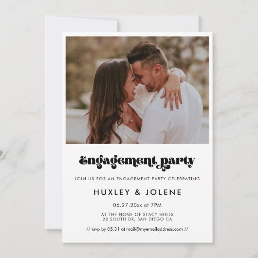 Foto der Vintagen Retroskriptbindung Einladung (Vorderseite)