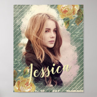Foto der Vintagen Rose einer romantischen Tochter Poster