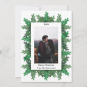 Foto der Weihnachtsbaumzweige Feiertagskarte (Vorderseite)