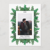 Foto der Weihnachtsbaumzweige Feiertagspostkarte (Vorderseite)