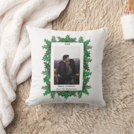 Foto der Weihnachtsbaumzweige Kissen