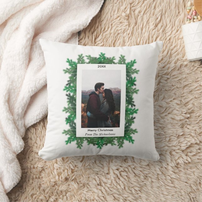 Foto der Weihnachtsbaumzweige Kissen (Decke)
