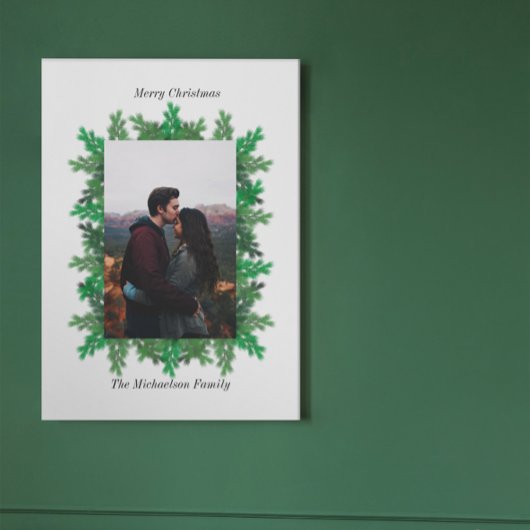 Foto der Weihnachtsbaumzweige Leinwanddruck