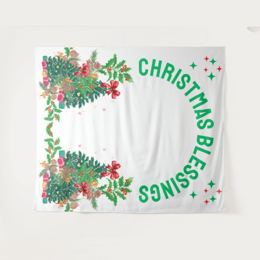 Foto der Weihnachtsfamilie - Hintergrund Wandteppich (Vorderseite (Horizontal))